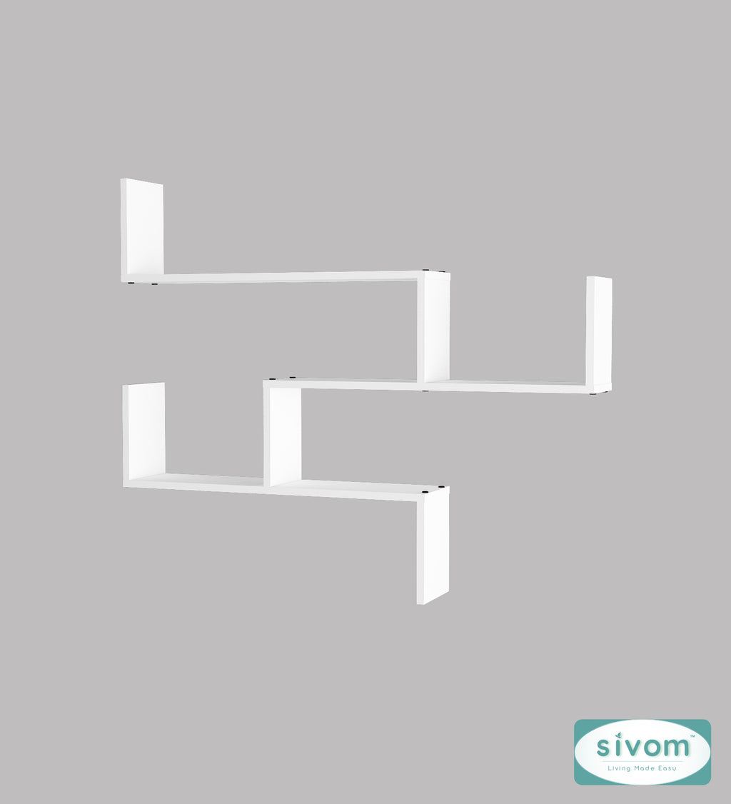 Sivom SIVOM WRAN Multipurpose Modular Wall Racks/Shelves/Organiser/Décor Particle Board Wall Shelf (Number of Shelves - 5, ) for Modern Homes | Elegant Design & Premium Finish
