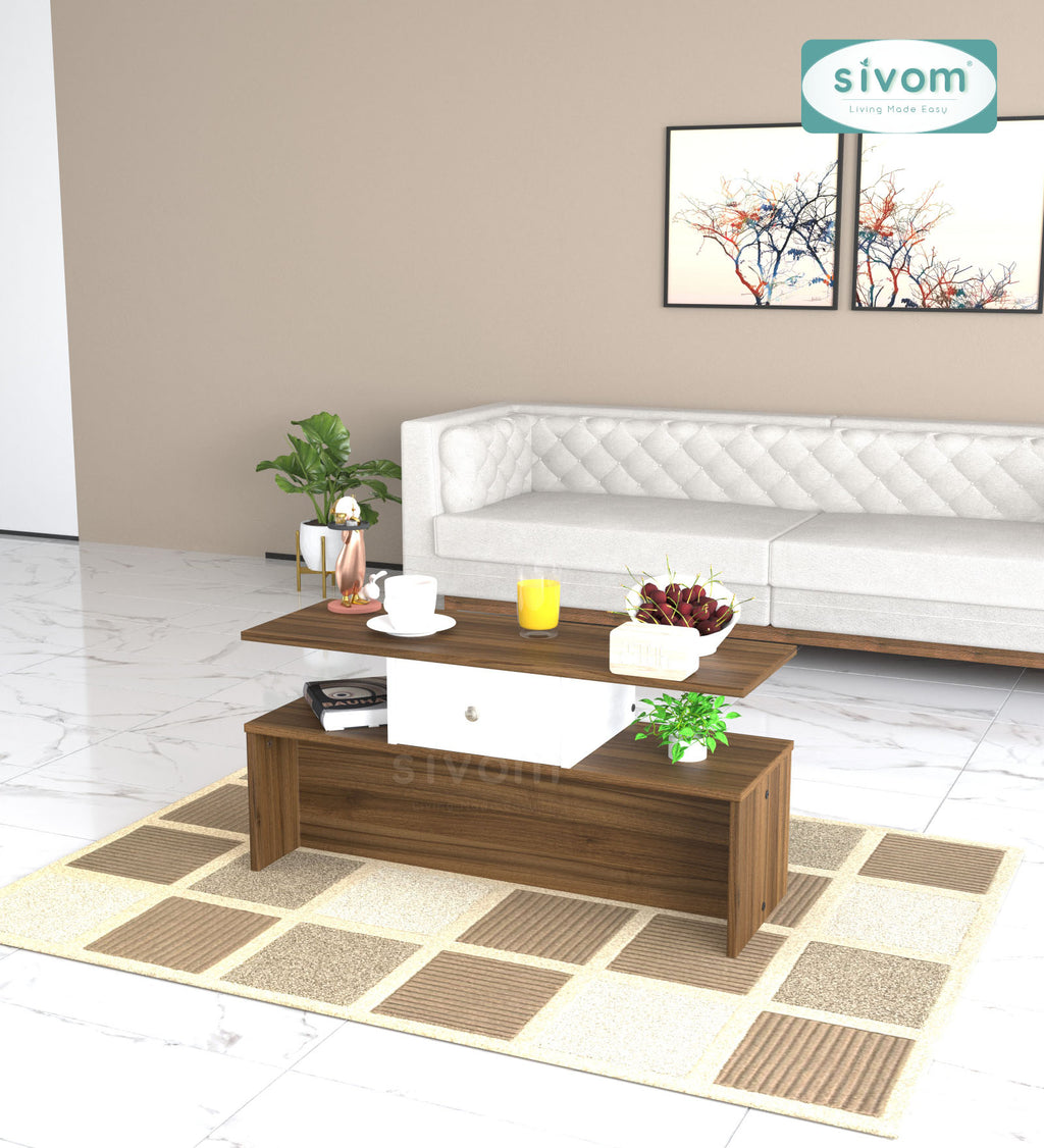 Sivom SIVOM Zenith Multipurpose Centre Table / Engineered Wood Coffee Table for Modern Homes | Elegant Design & Premium Finish