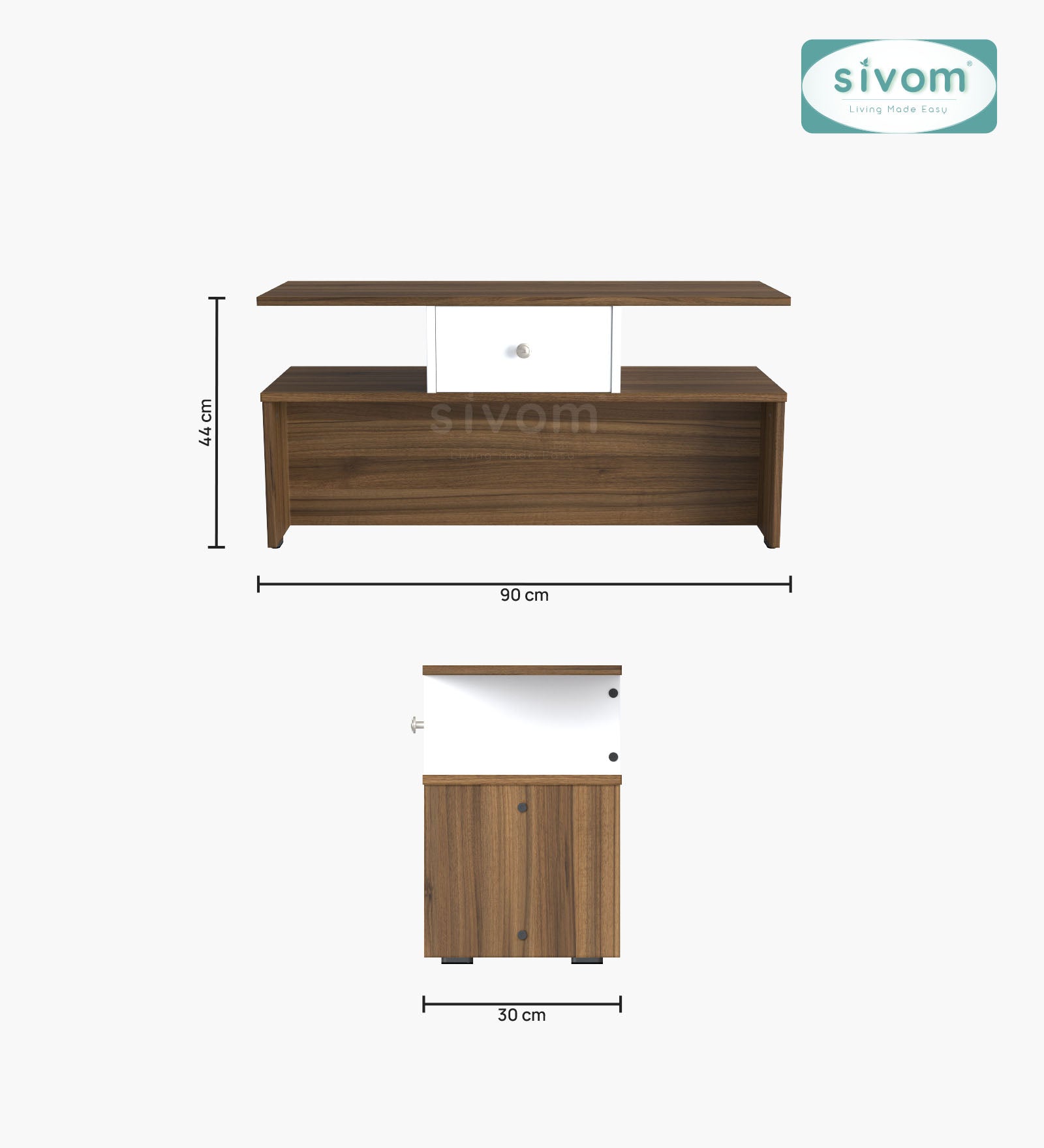 Sivom SIVOM Zenith Multipurpose Centre Table / Engineered Wood Coffee Table for Modern Homes | Elegant Design & Premium Finish