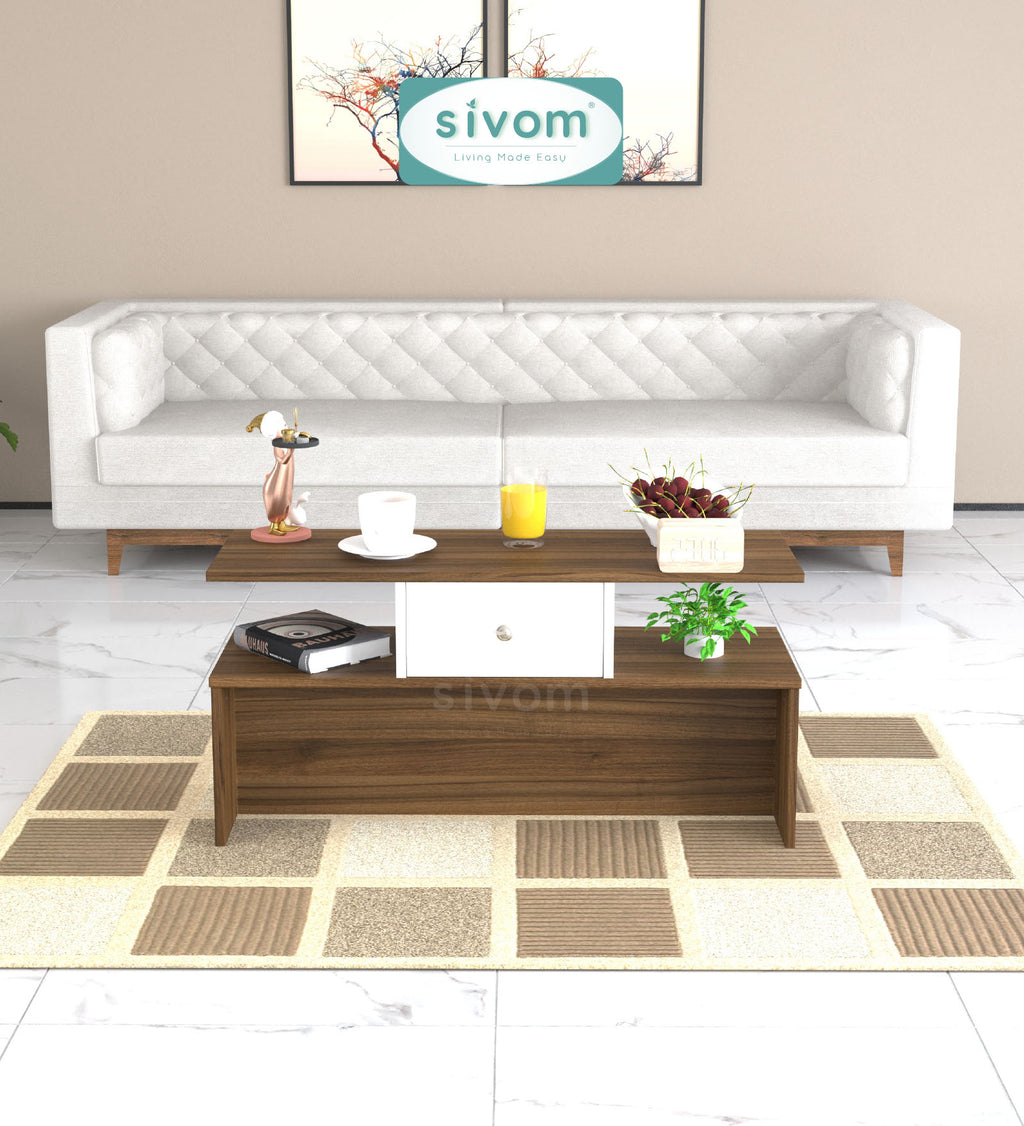 Sivom SIVOM Zenith Multipurpose Centre Table / Engineered Wood Coffee Table for Modern Homes | Elegant Design & Premium Finish
