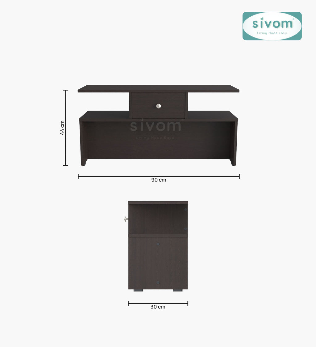 Sivom SIVOM Zenith Multipurpose Centre Table / Engineered Wood Coffee Table for Modern Homes | Elegant Design & Premium Finish