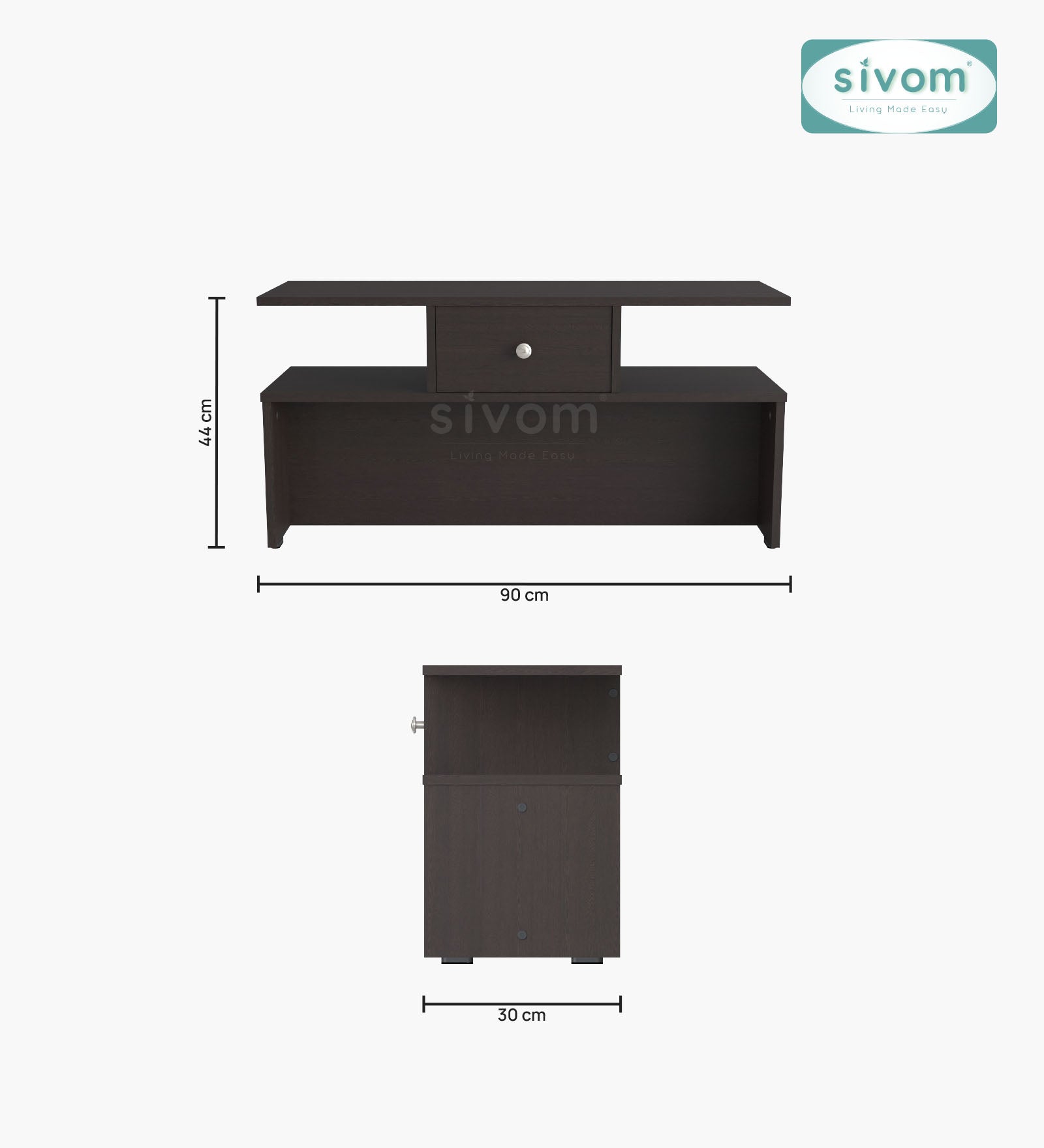 Sivom SIVOM Zenith Multipurpose Centre Table / Engineered Wood Coffee Table for Modern Homes | Elegant Design & Premium Finish