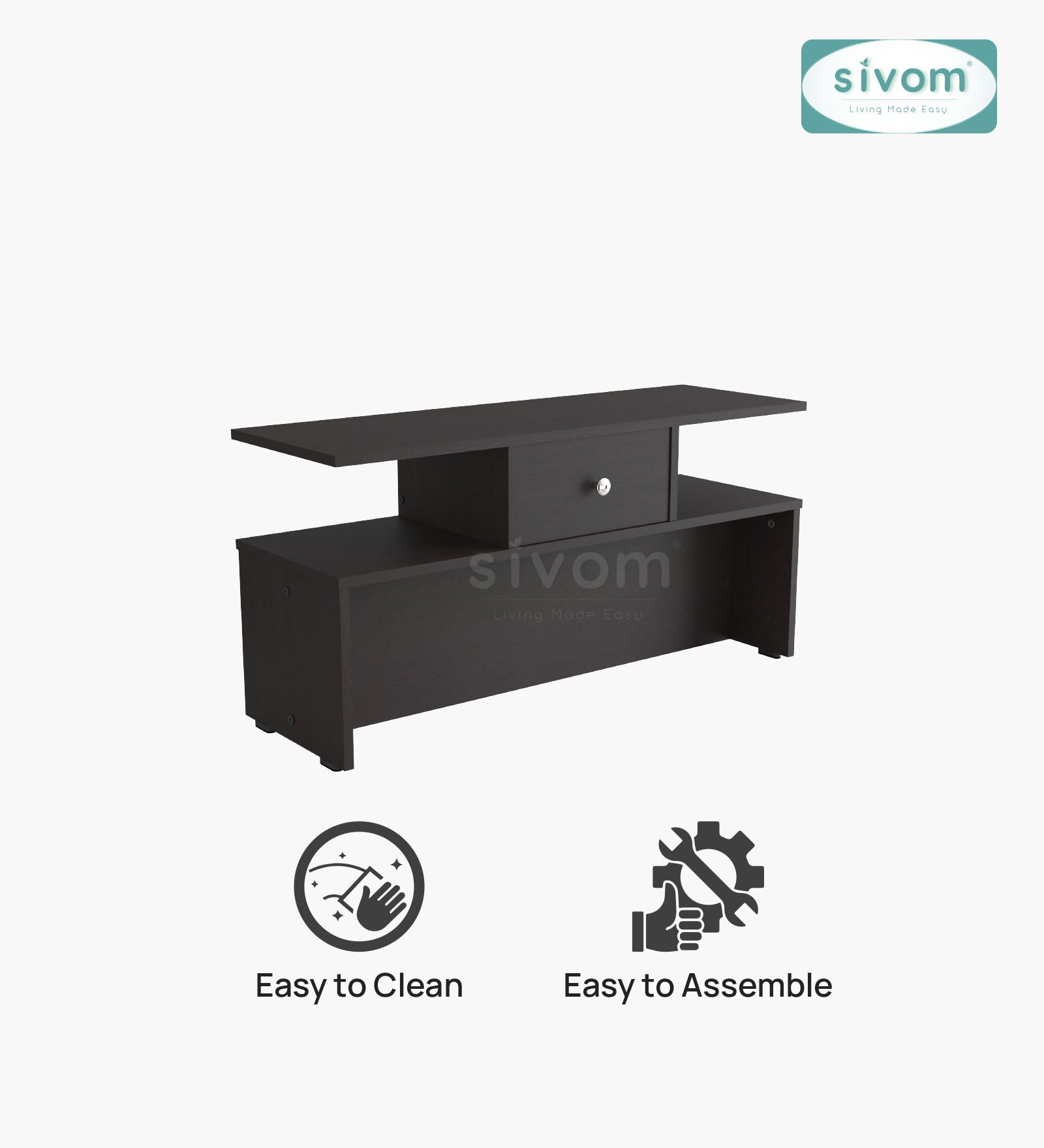 Sivom SIVOM Zenith Multipurpose Centre Table / Engineered Wood Coffee Table for Modern Homes | Elegant Design & Premium Finish