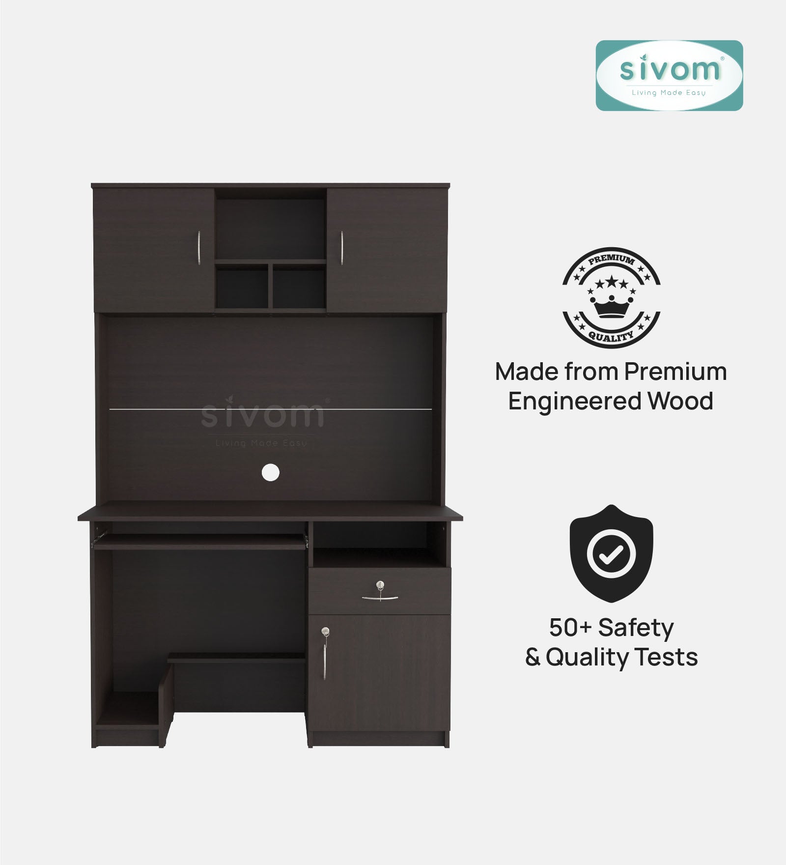 Sivom SIVOM XYLO Multipurpose Study/Home/Office Table Engineered Wood Study Table for Modern Homes | Elegant Design & Premium Finish (Copy) (Copy) (Copy)