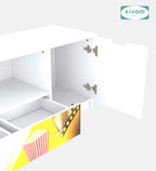 Sivom SIVOM Zebra Digital Printed Multipurpose TV Unit fits upto 55 inch with Storage Engineered Wood TV Entertainment Unit for Modern Homes | Elegant Design & Premium Finish