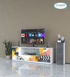 Sivom SIVOM Zebra Digital Printed Multipurpose TV Unit fits upto 55 inch with Storage Engineered Wood TV Entertainment Unit for Modern Homes | Elegant Design & Premium Finish