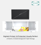 Sivom SIVOM Zebra Digital Printed Multipurpose TV Unit fits upto 55 inch with Storage Engineered Wood TV Entertainment Unit for Modern Homes | Elegant Design & Premium Finish