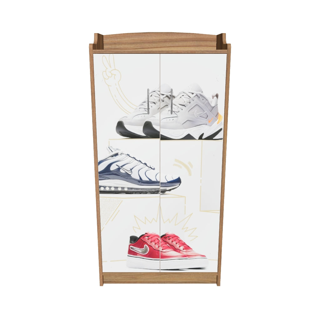 SIVOM Poland Digital Printed Engineered Wood Shoe Stand for Modern Homes | Elegant Design & Premium Finish